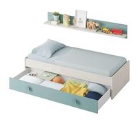 Miroytengo Pack Completo Habitación Juvenil en Color Verde y Blanco Alpes Muebles Dormitorio Infantil con Somier Incluido