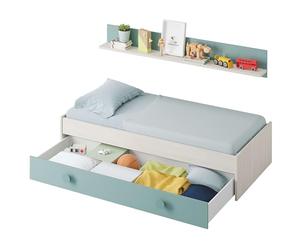 Miroytengo Pack Completo Habitación Juvenil en Color Verde y Blanco Alpes Muebles Dormitorio Infantil con Somier Incluido