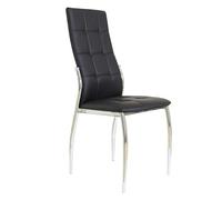 Miroytengo Pack de 4 Sillas de Comedor Salón Laci, Polipiel Cromadas Negro 45x101x51 cm