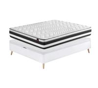 Miroytengo Pack de Descanso formado por Canapé y Colchón de Grafeno Bio en Color Blanco con Patas White - 90x190 cm 90x190cm