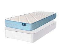 Pack de descanso juvenil con canapé sassy y colchón juvenil en color blanco 90x190 cm