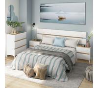 Pack de muebles de dormitorio doble tempus en color blanco artik y roble nodi