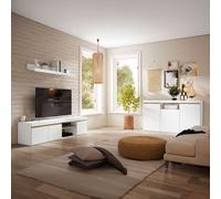 Miroytengo Pack de Muebles de Salón Comedor Elis Estilo Nórdico en Color Blanco y Naturales con Mueble de TV y Aparador White - light wood - 287.5