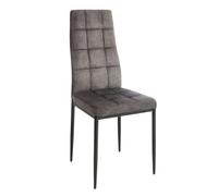 Miroytengo Pack de Sillas Comedor Salón Denia Estilo Contemporáneo en Tela y Terciopelo Gris 42x98x48 cm Pack of 4