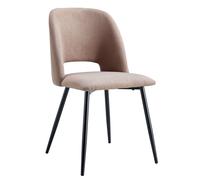Miroytengo Pack de sillas de Comedor Mos Estilo Moderno en Beige Sillas Tapizadas Patas Metálicas Color Negro 58x86x50 cm 4-pack