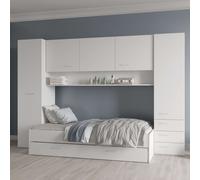 Miroytengo Pack Dormitorio Infantil Juvenil Tidy Armario Puente+Cama Nido Color Blanco White - 698.05