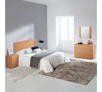 Miroytengo Pack Muebles de Dormitorio Clásica Color Cerezo Cabecero, Mesitas, Cómoda y Espejo Light wood - 553.15