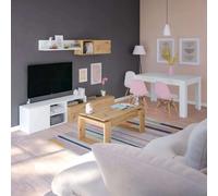 Miroytengo Pack muebles de salón acabado en Roble nodi y Blanco artik estilo moderno White - light wood - 480.7