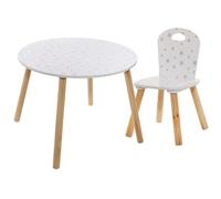 Pack muebles infantiles mesa infantil + silla douceur con serigrafia de estrellas color blanco