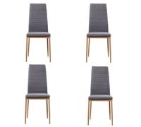 Miroytengo Pack Sillas Comedor Cocina Salon Estilo Moderno Tela Color Gris Patas Metal Efecto Madera 98x42x48 cm Pack of 4