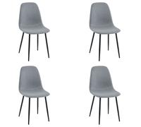 Miroytengo Pack Sillas Comedor, Juego Sillas Cocina Lisa Gris Tapizadas con Patas Metal Negro Gray - 4 pack