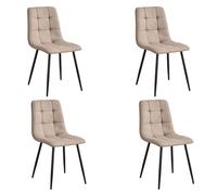 Miroytengo Pack Sillas Comedor Raf, Sillas de Salón Tapizados Tela Marrón Claro 43x85x48 cm Brown - pack of 4