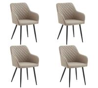 Miroytengo Pack Sillas Comedor Rombo, Juego de Sillas Salón Tapizadas, Sillas Sala de Estar - Beige Beige - 4 pack