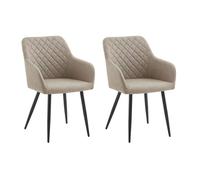 Miroytengo Pack Sillas Comedor Rombo, Juego de Sillas Salón Tapizadas, Sillas Sala de Estar - Beige Beige - 2 pack