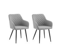 Miroytengo Pack Sillas Comedor Rombo, Juego de Sillas Salón Tapizadas, Sillas Sala de Estar - Gris Gray - 2 pack
