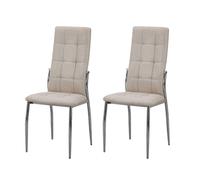 Miroytengo Pack Sillas de Comedor Laci Beige, Sillas de Salón Estructura de Metal 46x102x52 cm Beige - Pack de 2