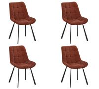 Miroytengo Pack Sillas de Comedor Nami, Sillas de Salón, Color Marrón Patas Metal 53x86x63 cm Brown - pack of 4
