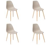 Miroytengo Pack Sillas de Comedor Taho, Sillas de Salón, Cocina, Color Beige Patas Metal 46x84x51 cm Beige - 4 pack