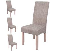 Miroytengo Pack Sillas de Salón Comedor Estilo Contemporáneo en Colort Arena Tapizadas 108x47x62 cm Pack of 4