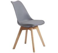 Miroytengo Pack Sillas Salón Comedor Bristo Estilo Contemporáneo en Color Gris y Madera Haya 84x48x54 cm Pack of 4
