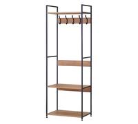 Miroytengo Perchero de Entrada 5 Colgadores y 3 Estantes Sert en Color Roble Cambrian y Negro 60x175x40 cm Light wood - black