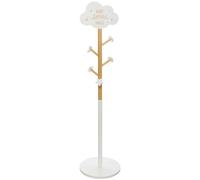 Miroytengo Perchero De Pie Nube Infantil 35 cm en Melamina - Elegante Diseño en Colores Blanco y Roble para Organizar con Estilo
