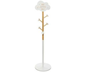 Miroytengo Perchero De Pie Nube Infantil 35 cm en Melamina - Elegante Diseño en Colores Blanco y Roble para Organizar con Estilo