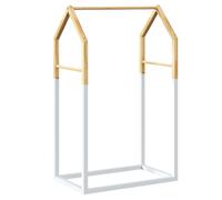 Miroytengo Perchero Dormitorio Infantil Casita con 3 Barras en Color Blanco y Roble 60 cm White - light wood -