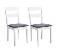 Miroytengo Set de 2 Sillas de Cocina Comedor, Conjunto 2 Sillas Lita Blanco Melamina Asiento Tapizado Gris