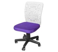 Miroytengo Silla de Escritorio Pintame Cumpleaños de Oficina en Color Morado con Rotuladores Tela y Metal 41x74x51 cm