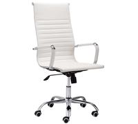 Miroytengo Silla de Oficina Estudio Jou Estilo Contemporáneo en Color Negro o Blanco con Ruedas, Reposabrazos y Regulable 64x116x64 cm White 64x116x64cm