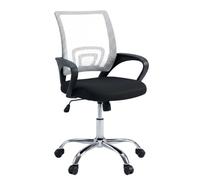 Miroytengo Silla de Oficina o Escritorio Vita, Soporte Lumbar, Malla Transpirable, Reposabrazos Blanco y Negro