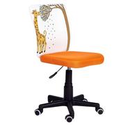 Miroytengo Silla Infantil Pintame Jirafa en Color Naranja y Blanco con Ruedas. Rotuladores Incluidos 77x39 cm