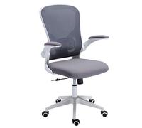 Miroytengo Silla Oficina Estudio Lexi Giratoria Esrilo Contemporáneo en Color Gris y Blanco con Ruedas, Traspirable, Regulable y con Reposabrazos 66x108x64 cm