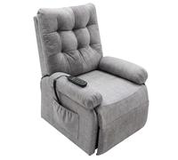 Miroytengo Sillón Reclinable Seren de Sala en color Gris con Mando Control, Bolsillo Lateral y Levantapersonas Tela 90x107x84 cm Gris - 90x107x84 cm