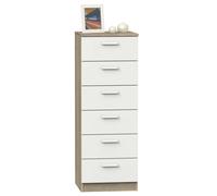 Miroytengo Sinfonier Dormitorio Tibet Color Roble Cambrian y Blanco en Melamina 110x40x40 cm Blanco - Madera claro -
