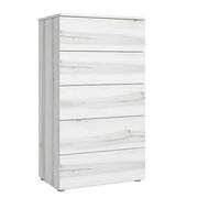 Miroytengo Sinfonier Lyon de Dormitorio Habitación Domitorio Estilo Contemporáneo en Blanco Albo 5 Cajones 62x111x40 cm