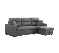Miroytengo Sofá Cama Chaise Longue Juliet Salón, Sofá con Arcón y 2 Cojines Gris 224x89x145