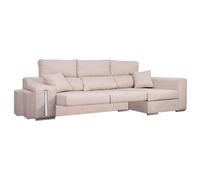 Miroytengo Sofá Chaise Longue Derecha 3 Plazas, Arcón, 2 Puffs, Oscar Asientos Extensibles Beige 263 cm