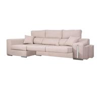 Miroytengo Sofá Chaise Longue Izquierda 3 Plazas, Arcón, 2 Puffs, Oscar Asientos Extensibles Beige 263 cm