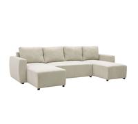 Miroytengo Sofá Doble Chaise Longue Ulises, Sofá Cama Convertible, Sofá 4-5 Plazas Forma de U Beige 297 cm Beige