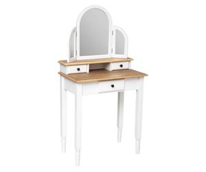 Miroytengo Tocador De Dormitorio Solen 3 Espejos 3C Blanco y Roble 67 cm White/ wood -