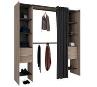 Miroytengo Vestidor Abierto Dana Color kronberg y Sidewalk Habitación Moderna 203x115-190x50cm