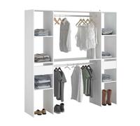 Miroytengo Vestidor Modular Abierto Custom para Dormitorio en Color Blanco Incluye Modulo C con 6 Estantes, 2 Cajones y 2 Barra 176x180 cm White - 2 modules c 2 modules c