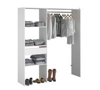 Miroytengo Vestidor Modular Abierto Custom para Dormitorio en Color Blanco Incluye Modulo D + E con 3 Estantes, 1 Cajón y Barra 162x180 cm White - module d + e D + e module