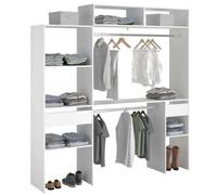 Miroytengo Vestidor Modular Abierto Custom para Dormitorio en Color Blanco Incluye Modulo D + F con 7 Estantes y 2 Barra 193x203x40 cm White - module d + f D + f module