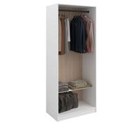 Miroytengo Vestidor Modulix Flexa de Dormitorio en color Blanco Mate y Roble Jackson con 1 Estante y 1 Barra 83x200x50 cm Light wood - white -