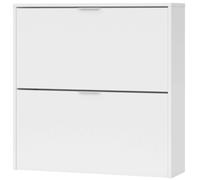 Miroytengo Zapatero 2 Puertas Abatibles en Color Blanco Mate Dormitorio Pasillo Estilo Moderno Mueble 76x75x22 cm Blanco -