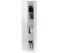 Miroytengo Zapatero de una puerta con espejo en color blanco artik para entrada 180x50x22 cm White -