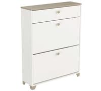 Miroytengo Zapatero Pasillo o Recibidor Blanco Mate y Roble Kronberg 81x104x24 cm Blanco/ Madera -